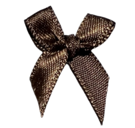 Strikje 20x25 mm satijn bruin