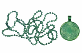 Groene metallic bolletjes ketting 70cm 2,4mm