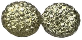 Flatback rondje 12mm shiny licht goud, per 2 stuks