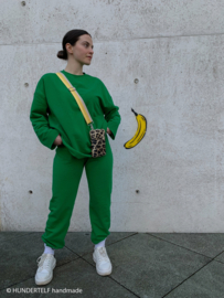 Brushed joggingstof: grasgroen(Swafing kleur 365), per 25 cm
