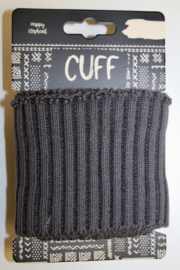 Cuff uni rib antraciet 7x110 cm