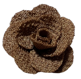 Stoffen bloem 25mm bruin