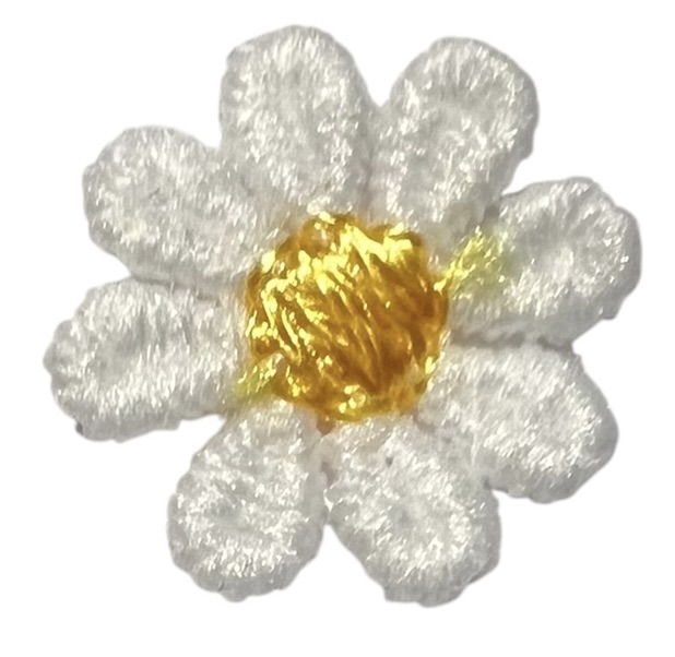 Bloemetje wit-geel 16 mm, per 4 stuks