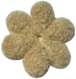 Pluche bloem 55mm beige