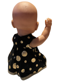 Jurkje zwart met gouden stipjes babyborn pop 43 cm