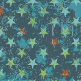 French Terry tricot (digitale print): Electric Stars, per 25 cm