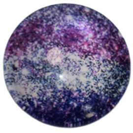 Glascabochon 20mm paarse spikkels