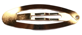 Klik-klak haarspeldje ovaal light-gold  50 mm, per stuk