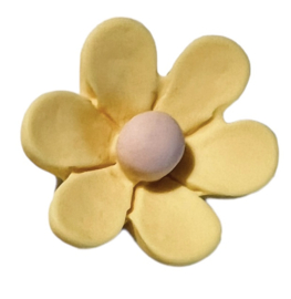 Flatback bloemetje 16 mm geel/roze