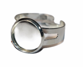 Verstelbare ring dia 17 mm lichte rvs kleur,  setting 12 mm.