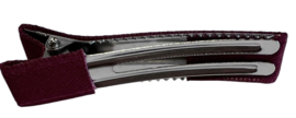 Alligator haarclipje 50x10 mm met stof bekleed; donkerrood