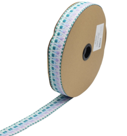 Webbing zware kwaliteit pastel multicolor 40 mm, per 0,5 meter