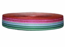 Elastisch biaisband div. kleuren gestreept 16 mm, per 0,5 m