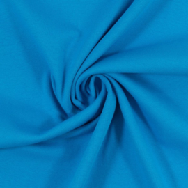 Boordstof: effen blauw (Swafing kleur 842) Rondgebreid 48 cm. Per 25 cm