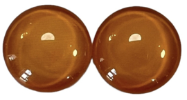 Glas flatback cabochon 12mm licht oranje per 2 stuks