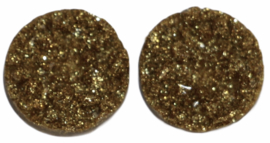 Flatback rondjes shiny goud 10 mm, per paar
