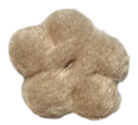 Pluche bloemetje 15mm beige