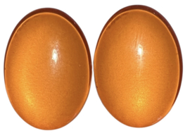 Set van 2 glas cabochons oranje 18 x 25 mm