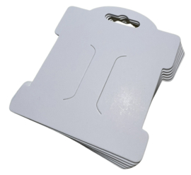 Kaartjes voor haarspeldjes wit 82x95 mm, per 10 stuks
