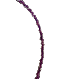 Ketting kleine transparante kraaltjes 45 cm, lila
