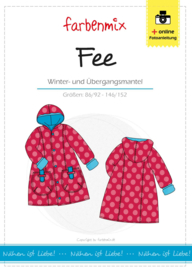 Farbenmix papier patroon winter en overgangsjas Fee 86/92-146/152