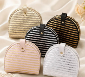 5x PU leer A5 lapjes; zwart-goud-wit-zilver