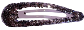 Klik klak haarspeldje lila met glitters 5cm, per stuk