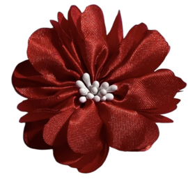 Stoffen bloem 5 cm brandweerrood