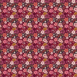 Katoen tricot: Flowerfield Cyclam (Stenzo), per 25 cm