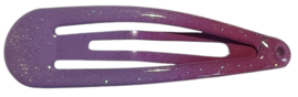 Klik klak haarspeldje lila/ donker roze met glittertje 5cm, per stuk
