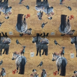 French Terry tricot digitale print : Pony friends (Stenzo) per 25 cm
