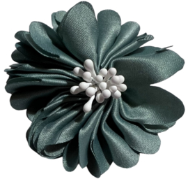 Stoffen bloem 5 cm oudgroen