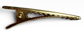Alligator haarspeldje rechthoek goud 30 x 8 mm, 10 stuks