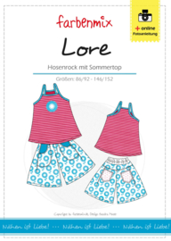 Farbenmix papier patroon zomertop en broekrok  Lore 86/92 -146/152