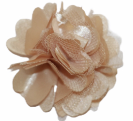 Tule bloem 5 cm licht beige