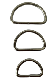 D-ringen 38 mm zilverkleur,  per stuk