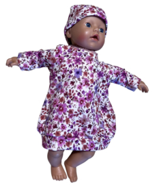 Setje: ballonjurk gebloemd met mutsje My little baby born