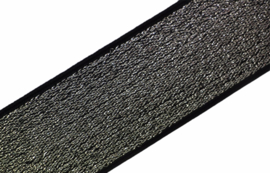 Elastiek lurex zilver/zwart 40 mm per 0,5 meter
