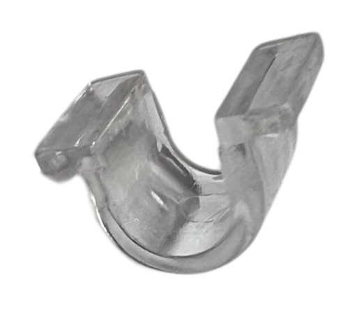 Flatback bevestiging voor aan haarelastiekje transparant 10x12 mm (voor 6 mm elastiekje) , per stuk