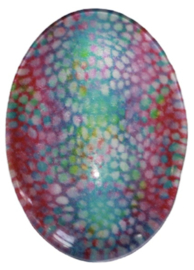 Glas cabochon multi color 18 x 25 mm