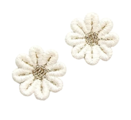 Bloemetje wit/goud 20 mm