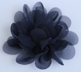 Stoffen bloem 5 cm marineblauw
