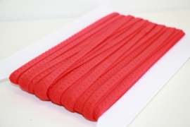 Elastische biaisband met schulprandje brandweerrood 10mm per 0,5 meter