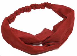 Haarband stof met knoop rood
