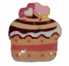 cupcake cabochon perzik 17x19 mm