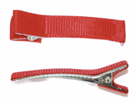 Alligator haarclipje 10x50 mm rood, per stuk