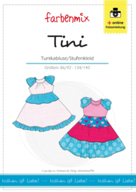 Farbenmix papier patroon tuniek/jurk Tini 86/92 -134/140