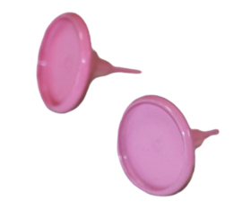 Knopjes oorbellen roze 14 x 14mm setting 12mm