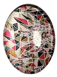 Glas cabochon driehoekjes gekleurd 18 x 25 mm