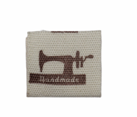 Kledinglabel handmade with love/naaimachine, per stuk